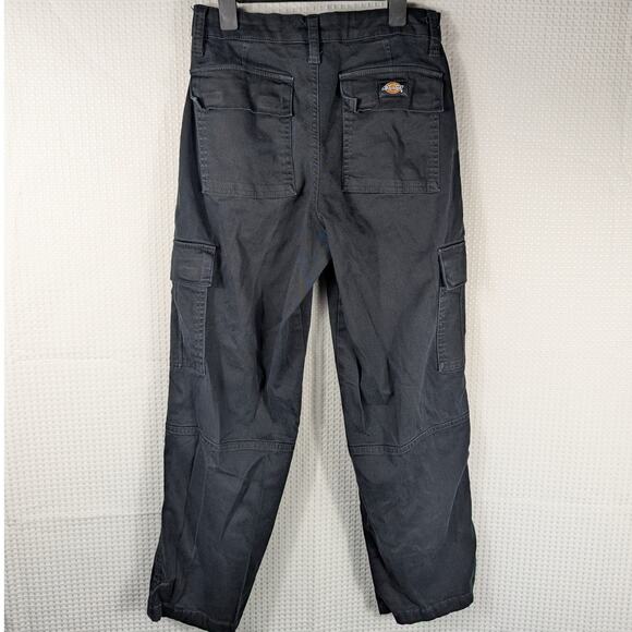 Dickies Cargo Pants Women's 25R Black Cotton Blend Utility Workwear Trousers - Picture 2 of 4
